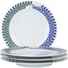 Misette Set Of 4 Porcelain Dinner Plates In Blue/green