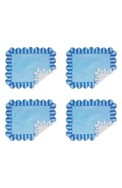 MISETTE MISETTE SET OF 4 SCALLOPED LINEN PLACEMATS