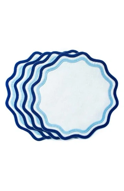 Misette 4-piece Linen Place Mat Set In Light Blue