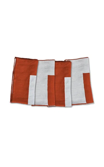 Misette Set-of-four Embroidered Linen Napkins