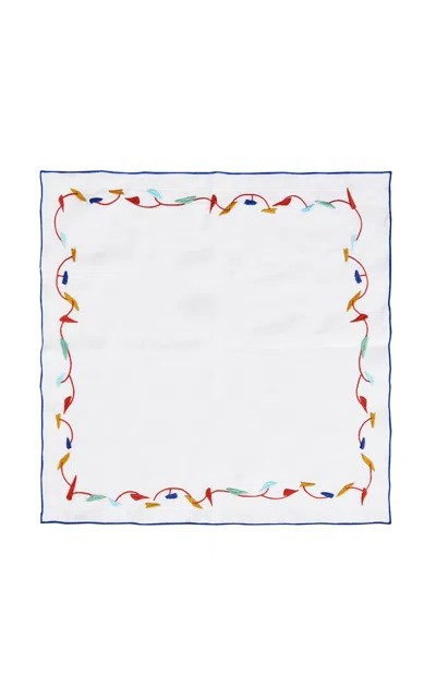 Misette Set-of-four Embroidered Linen Napkins
