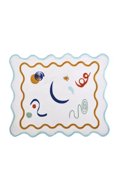 Misette Set-of-four Embroidered Linen Placemats
