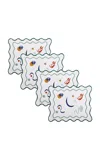 Misette Set-of-four Embroidered Linen Placemats