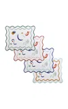 Misette Set-of-four Embroidered Linen Placemats