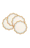 Misette Contrasting Trim Wavy Placemats Set Of 4 In Dark Yellow
