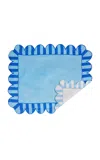 Misette Set-of-four Jardin Embroidered Linen Placemats In Blue