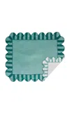 Misette Set-of-four Jardin Embroidered Linen Placemats In Green