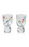 Misette Set-of-two Hand-painted Bubble Glass Tumblers