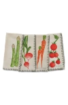 Misette Still Life 4-pack Embroidered Linen Napkins In Green