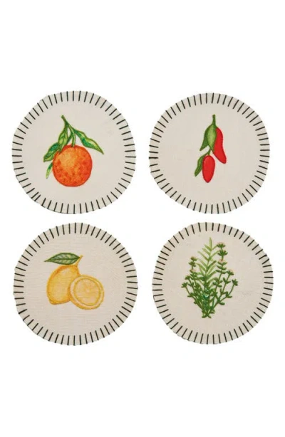 MISETTE MISETTE STILL LIFE 4-PACK LINEN COASTERS
