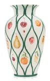 Misette Still Life Large Hand-painted Vase In Green