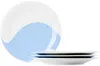 Misette White & Blue Colorblock Dinner Plate Set, 4 Pcs In Colorblock
