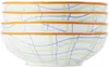 Misette White Grid Cereal Bowl Set, 4 Pcs In Grid