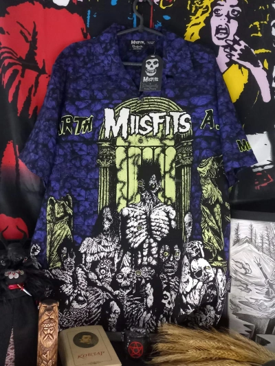 Pre-owned Misfits X Rock T Shirt Misfits X Dragonfly Vintage Oversized Shirt 2004 In Purple