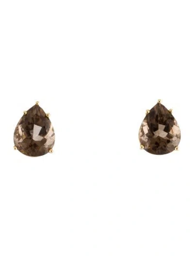 Pre-owned Mish 18k 16.51ctw Smoky Quartz Clip-on Earrings In Multi
