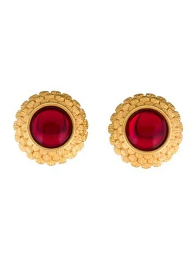 Pre-owned Mish Glass Clip-on Earrings In Red