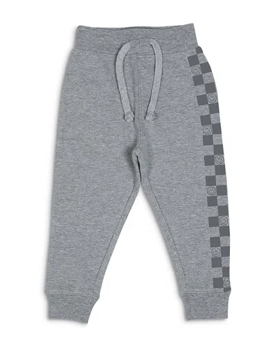 Mish Mish Boys' Smile Check French Terry Jogger Pants - Little Kid In Gray