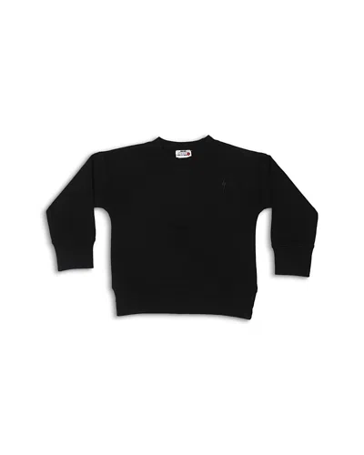 Mish Mish Boys' Solid French Terry Crewneck Sweatshirt - Little Kid In Black
