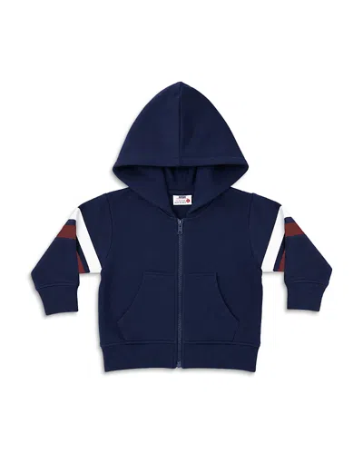 Mish Mish Boys' Striped Detail Sleeves Zip Hoodie - Little Kid In Blue