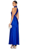 Misha Alastair Satin Gown In Royal
