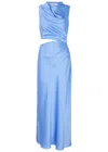 MISHA MISHA AMADEUS CUT-OUT SATIN MAXI DRESS