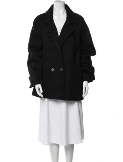 Pre-owned Misha And Puff Alpaca Faux Fur Coat In Black