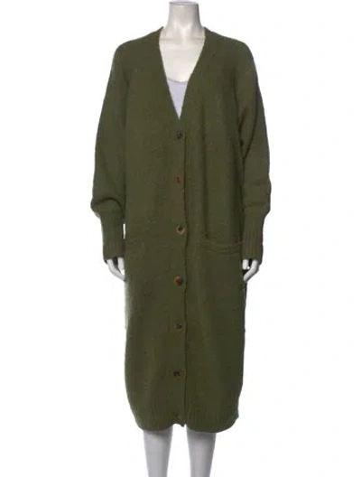 Pre-owned Misha And Puff Alpaca V-neck Sweater In Green