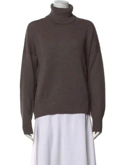 Pre-owned Misha And Puff Baby Alpaca Turtleneck Sweater In Brown