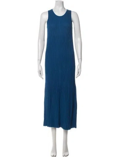 Pre-owned Misha And Puff Crew Neck Long Dress In Blue