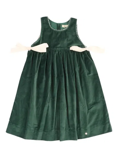 Misha And Puff Esme Velvet-effect Dress In Green