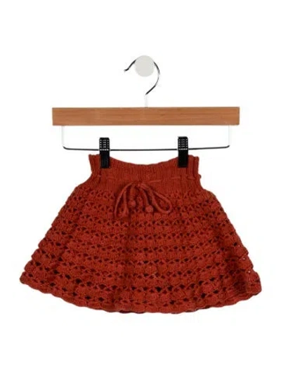 Pre-owned Misha And Puff Babies' Girls Cotton Knitted Skirt In Red