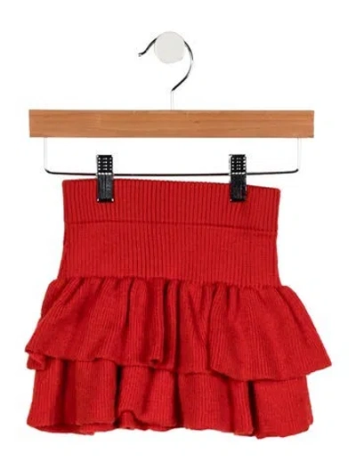 Pre-owned Misha And Puff Babies' Girls Wool Skirt In Red