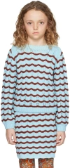 Misha And Puff Kids Blue Rio Sweater In Tide Pool 451