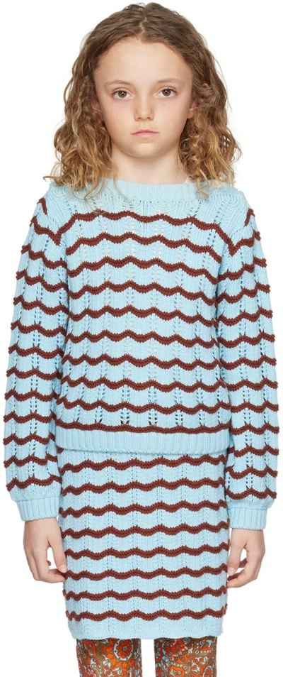 Misha And Puff Kids Blue Rio Sweater In Tide Pool 451