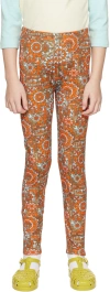 Misha And Puff Kids Multicolor Printed Leggings In Tarragon Medallion 2