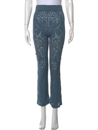Pre-owned Misha And Puff Lace Pattern Flared Pants In Blue
