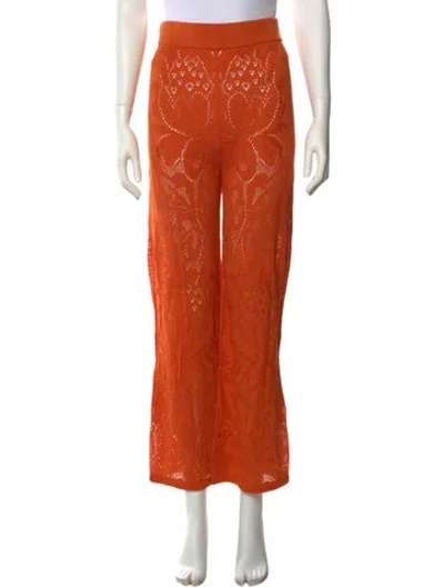 Pre-owned Misha And Puff Lace Pattern Wide Leg Pants In Orange