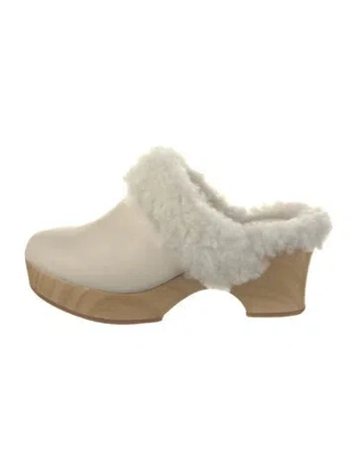 Pre-owned Misha And Puff Leather Mules In Neutral