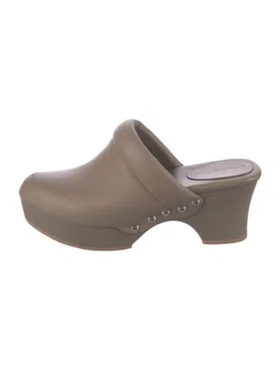 Pre-owned Misha And Puff Leather Mules In Neutrals