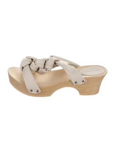 Pre-owned Misha And Puff Leather Sandals In Neutrals