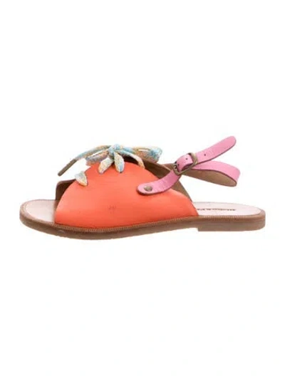 Pre-owned Misha And Puff Babies' Leather Sandals In Orange