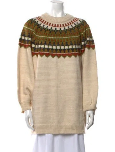 Pre-owned Misha And Puff Merino Wool Graphic Print Sweater In Multi