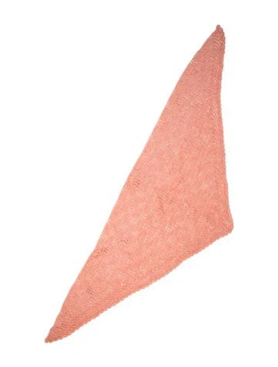 Pre-owned Misha And Puff Merino Wool Lace Pattern Shawl In Orange