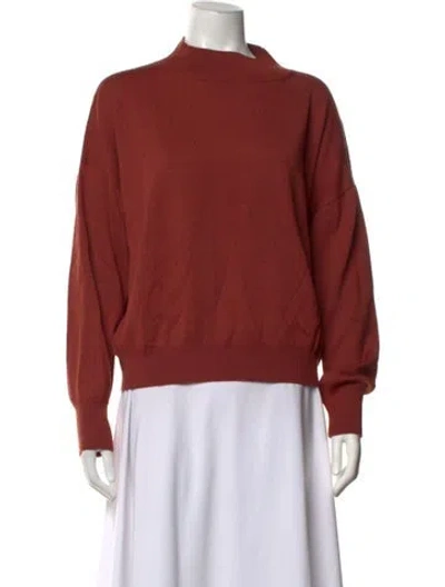 Pre-owned Misha And Puff Merino Wool Mock Neck Sweater In Red