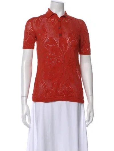 Pre-owned Misha And Puff Merino Wool Patterned Polo In Orange