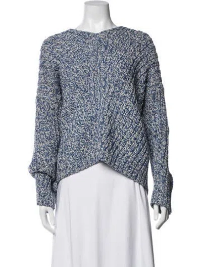 Pre-owned Misha And Puff Merino Wool Patterned Sweater In Blue