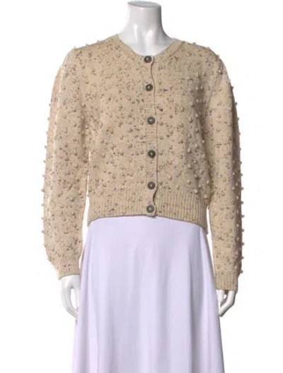Pre-owned Misha And Puff Merino Wool Patterned Sweater In Neutrals