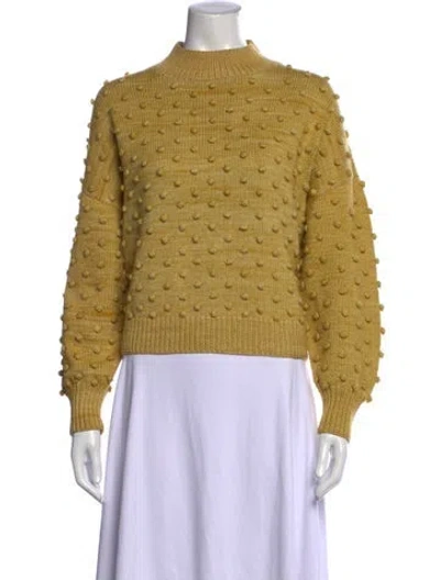 Pre-owned Misha And Puff Merino Wool Patterned Sweater In Yellow