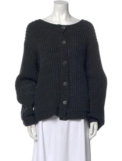 Pre-owned Misha And Puff Merino Wool Scoop Neck Sweater In Black