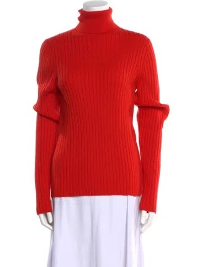 Pre-owned Misha And Puff Merino Wool Turtleneck Sweater In Red